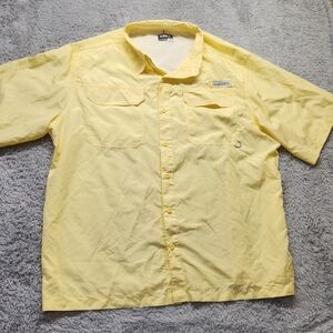 Habit Shirt 2XL Yellow Button Fishing Short Sleeve Vented Solar Factor 40+